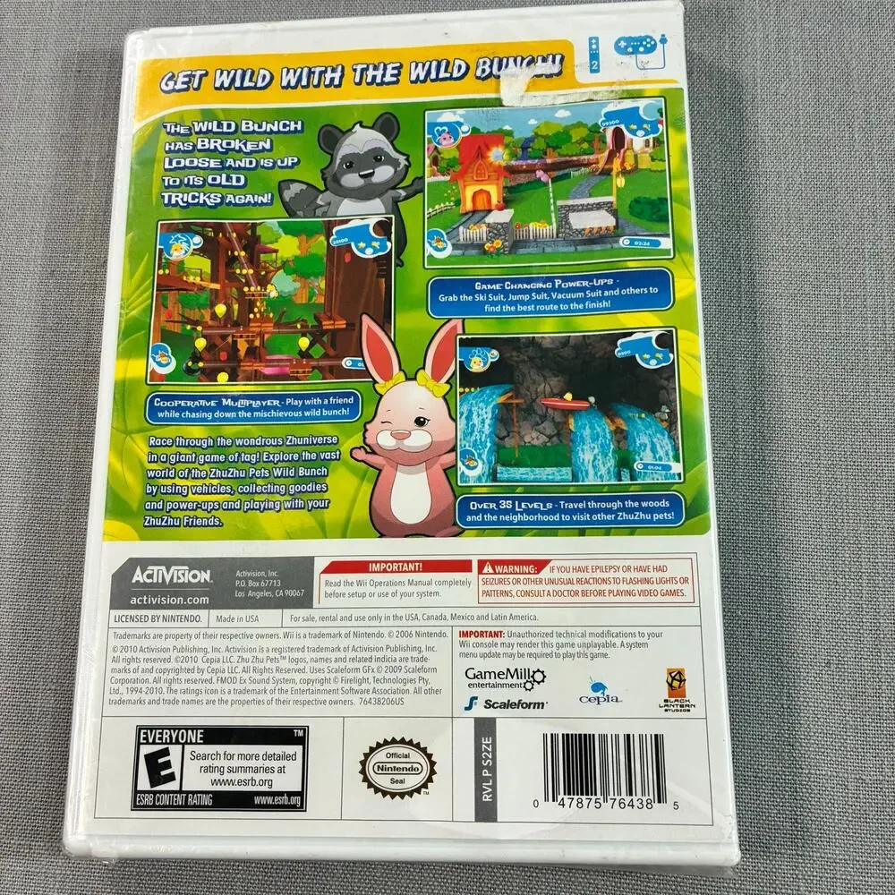 Factory Sealed Zhu Zhu Pets Featuring The Wild Bunch Nintendo Wii Game New